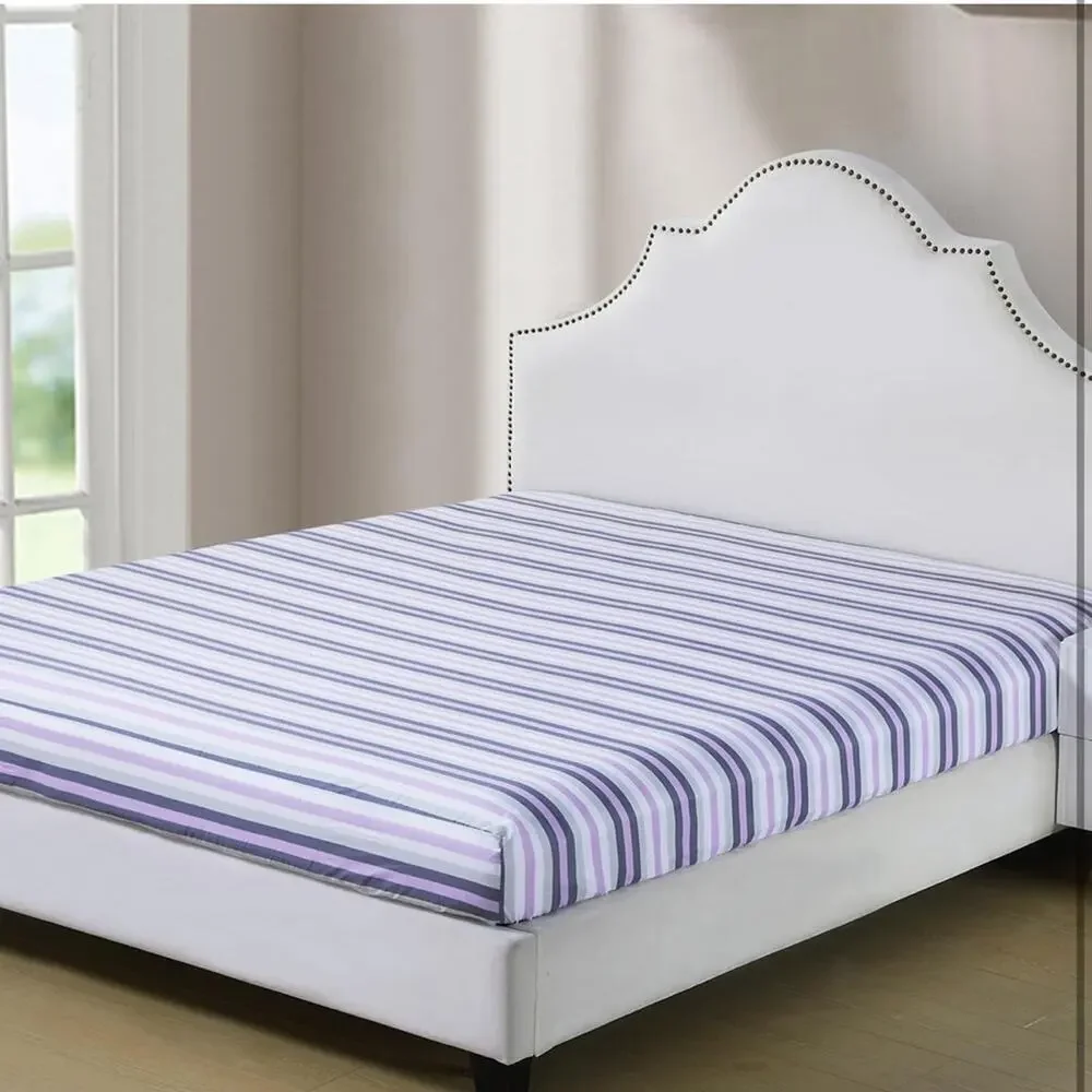 Soft Striped‎ Fitted Sheets Set, Breathable, Deep Pocket, Modern 3-Piece King
